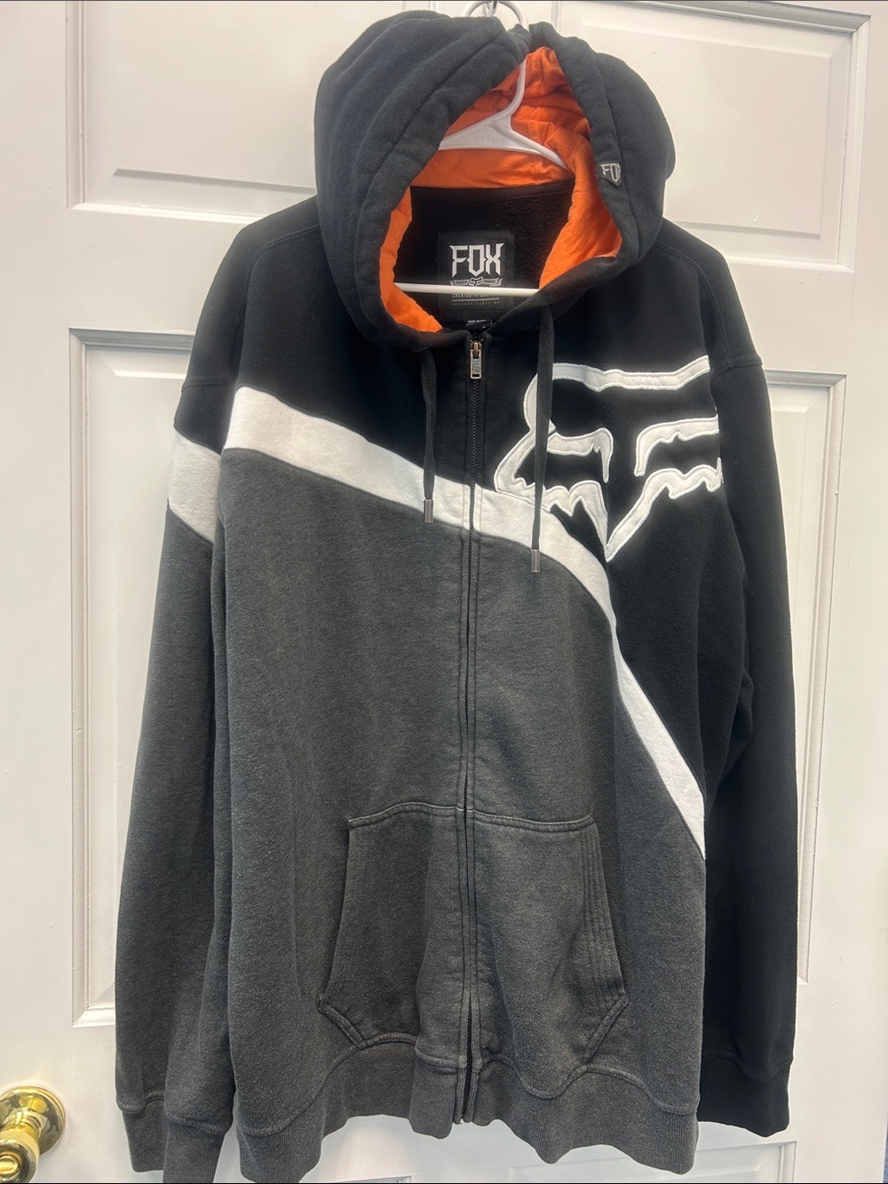 Fox Riktor Racing Zip Front Fleece Jacket Mens Y2K Mountain Biking and Motocross
